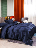 SilkSilky SE 25Momme Rent Silke Bedding Set Mörkblå 003