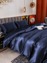 [Mörkblå] SilkSilky-SE 19Momme Rent Silke Bedding Set 006
