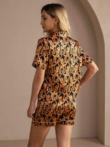 [Svart Tiger] SilkSilky-SE Short Sleeve Lapel Collar Dam Pyjama 002