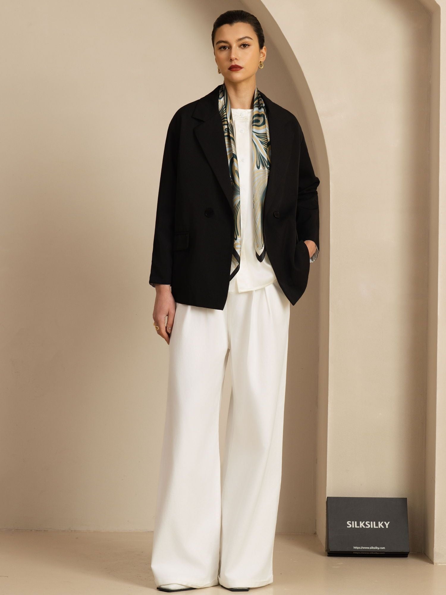 [P110] SilkSilky-SE Pure Silk Scarf 005