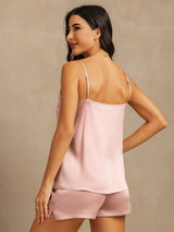 [Persikohud] SilkSilky-SE 19Momme Silke Spaghetti Rem Camisole Set 002
