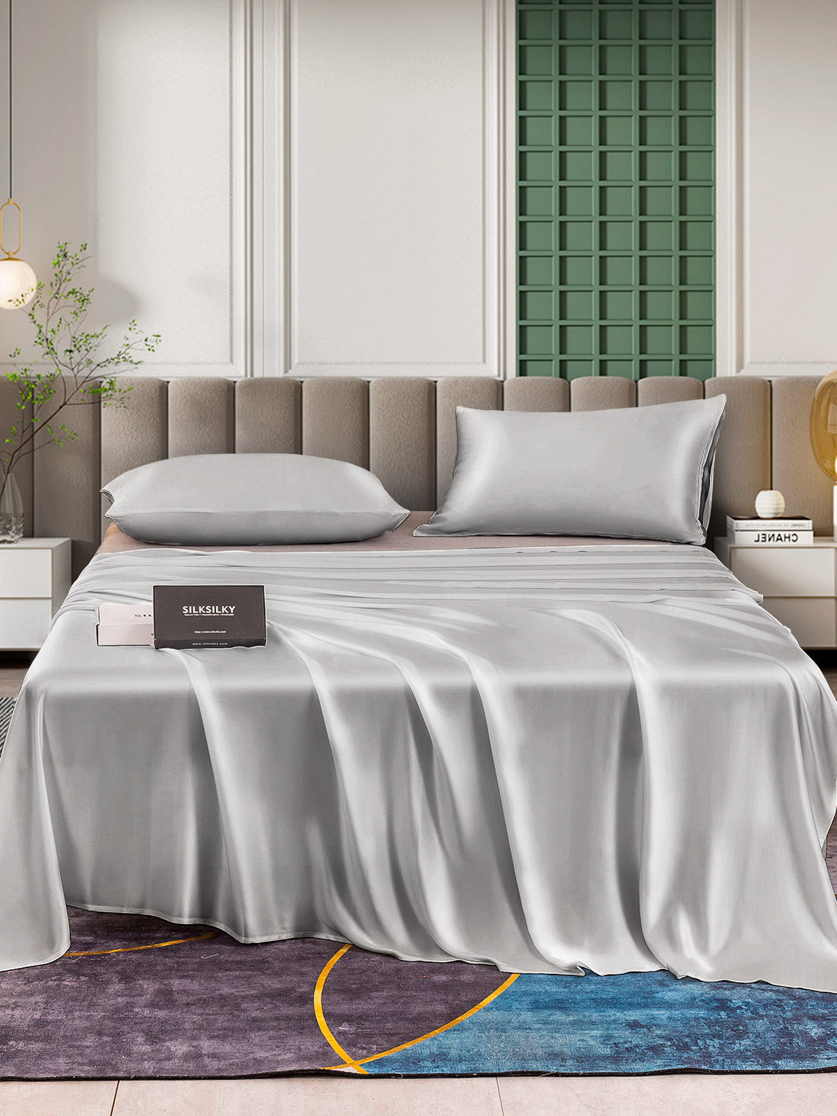 [Silver] SilkSilky-SE 25Momme Rent Silke Bedding Set 002