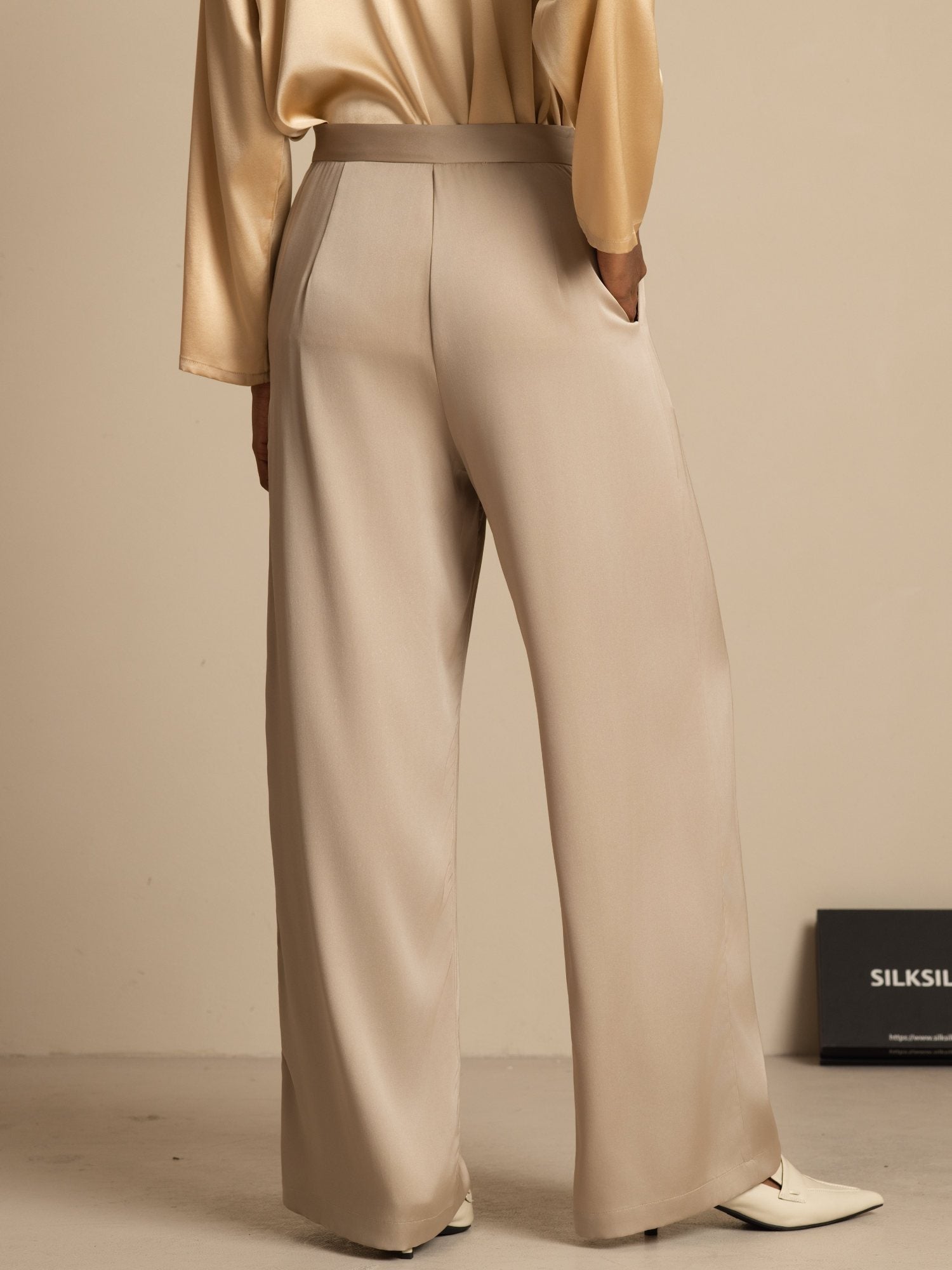 [Tan] SilkSilky-SE 19Momme Silke Womens Pants 002