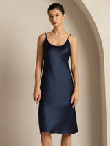 [Mörkblå] SilkSilky-SE Spaghetti Strap Dress 006