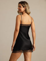 [Svart] SilkSilky-SE Rent Silke Nightgown 002