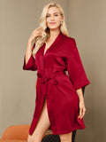 SilkSilky SE Rent Silke Hårärm Womens Robe Vin 001