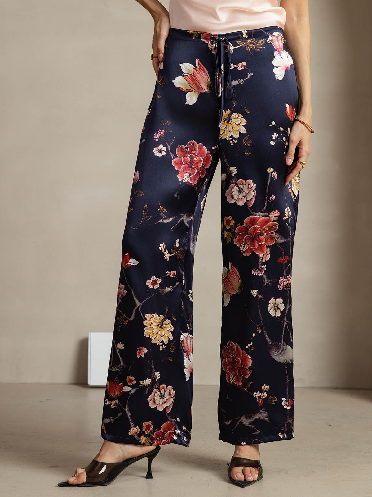 [Marin Blommor] SilkSilky-SE 19Momme Silke Womens Pants 001