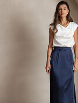 [Vit] SilkSilky-SE Cap Sleeve Cowl Neck Dam T-Shirt 003