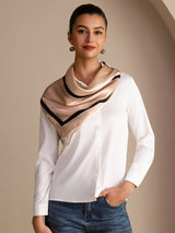 [Beige Fyrkant] SilkSilky-SE Halsduka 002