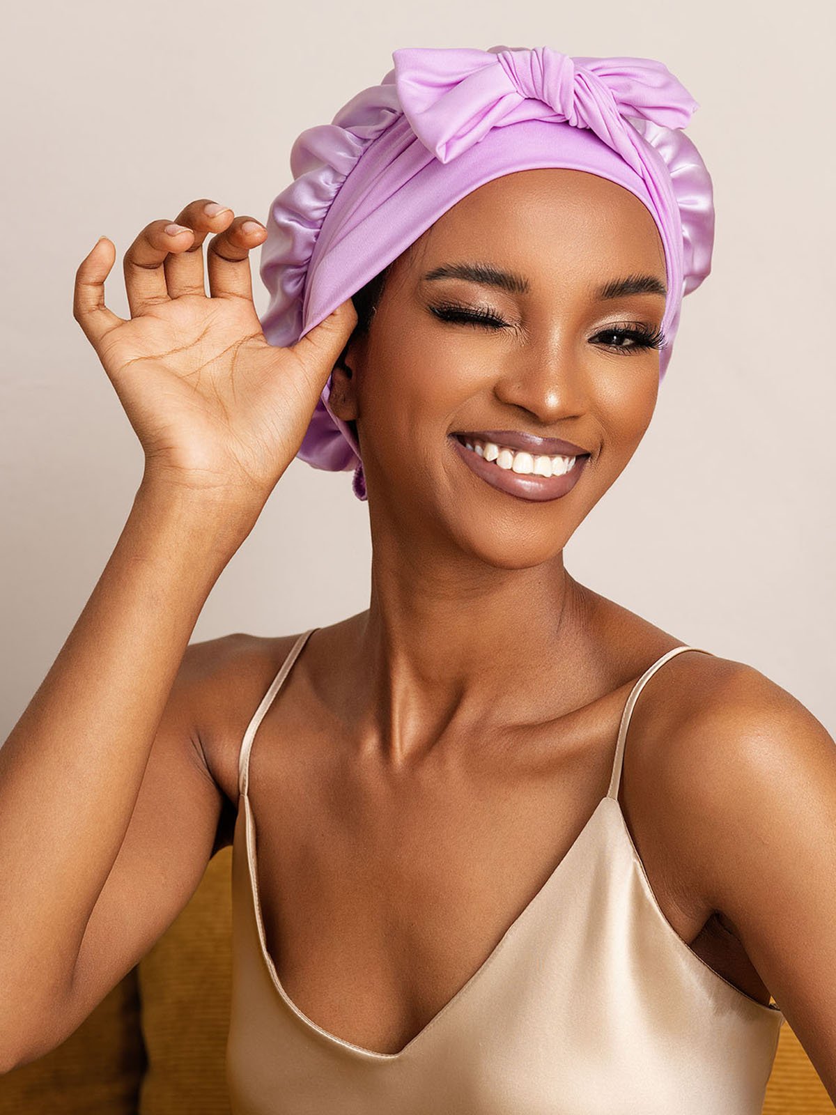 SilkSilky-SE Rent Silke Sleep Cap Lavendel 003