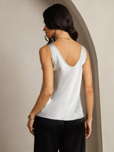[Silver] SilkSilky-SE Sleeveless V Neck Cami Toppar 002