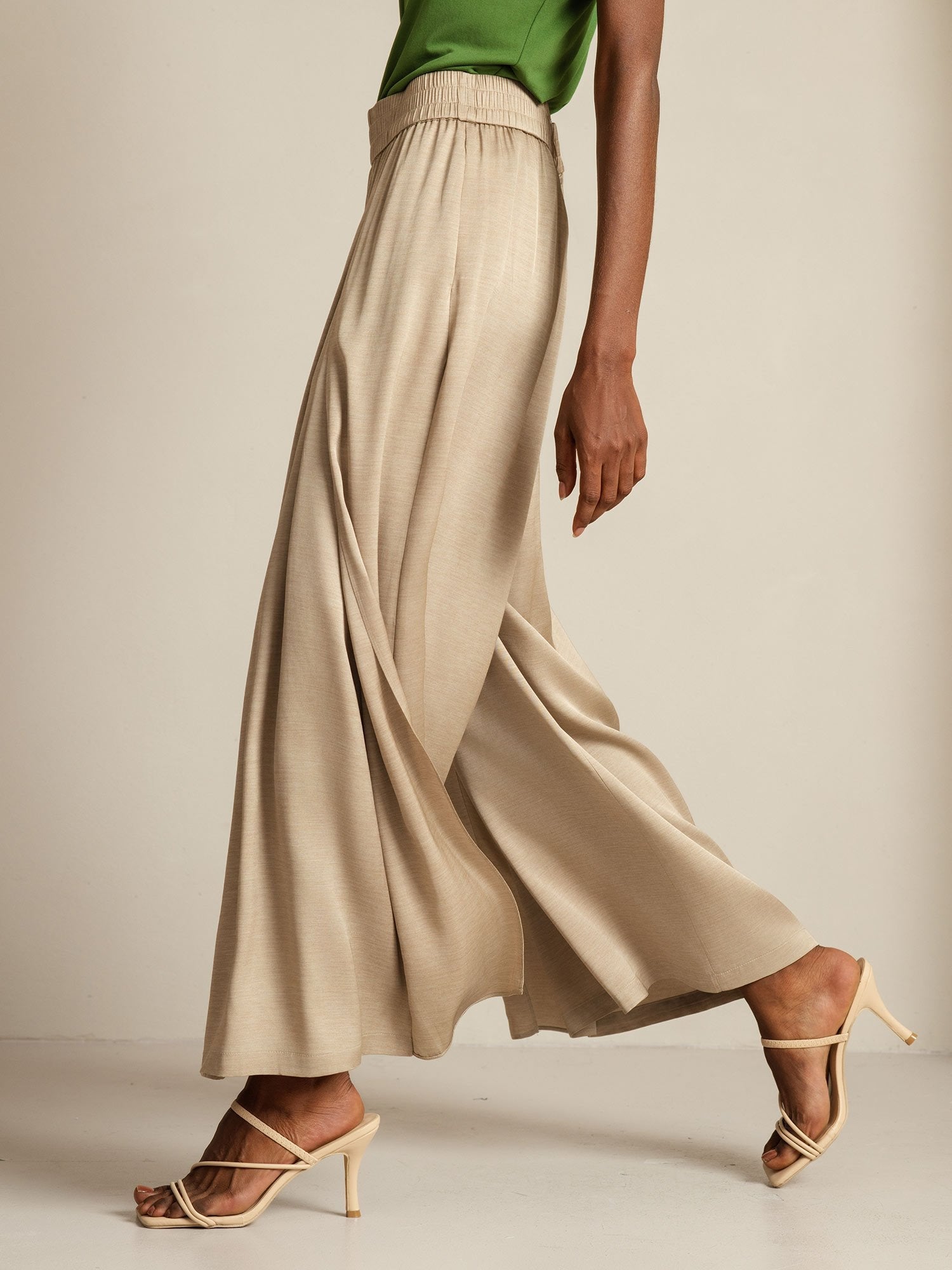 [Tan] SilkSilky-SE 19Momme Silke Womens Pants 007