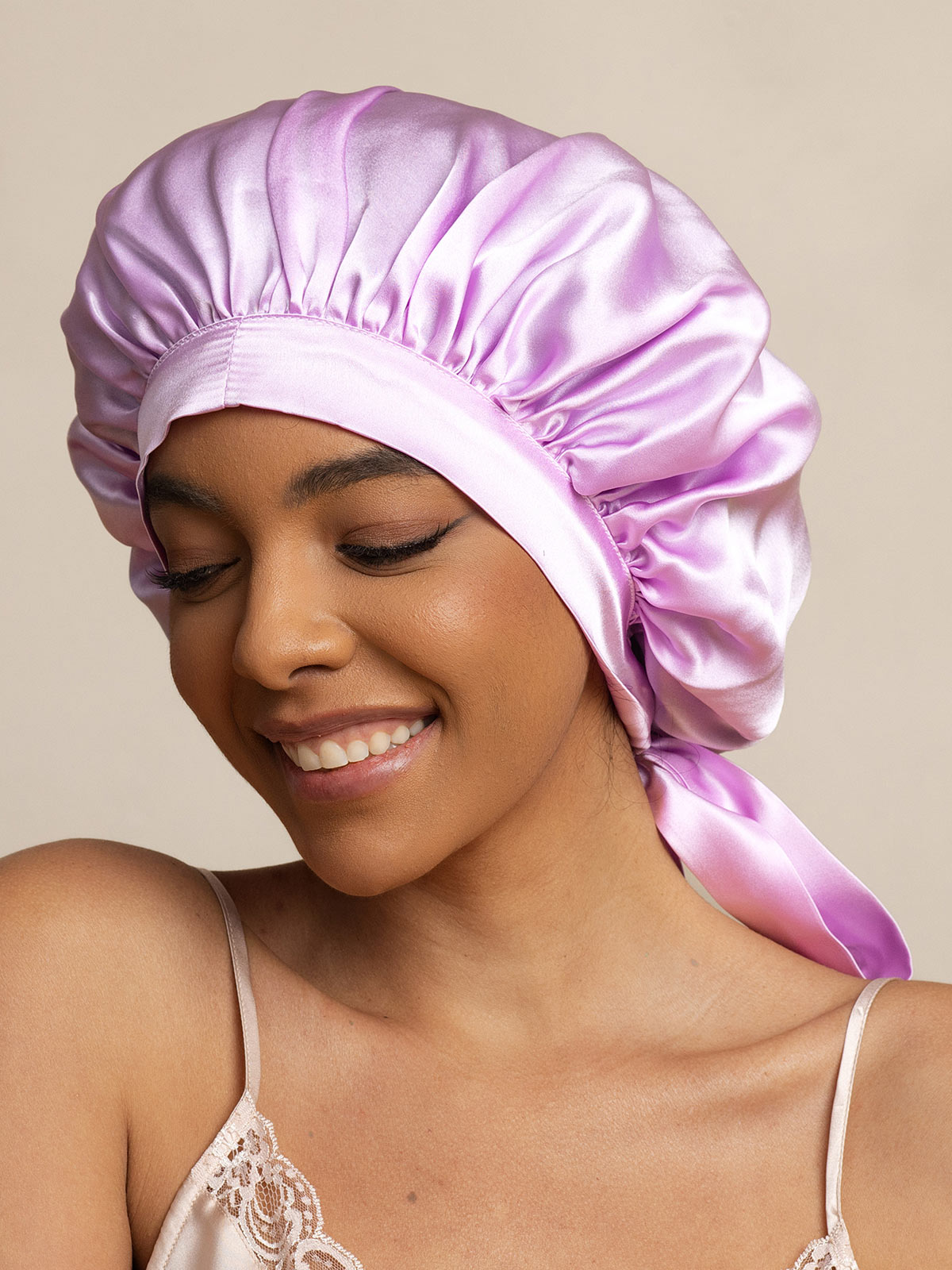 [Lavendel] SilkSilky-SE Rent Silke Sleep Cap 002