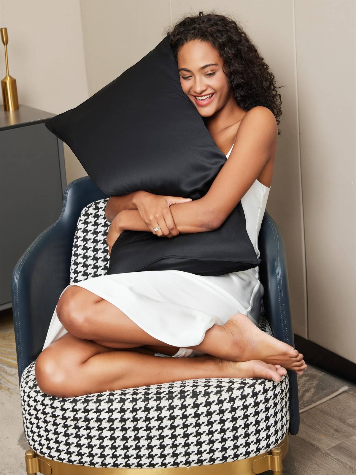 [Svart] SilkSilky-SE 22Momme Rent Silke Pillowcase 002