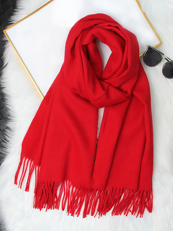 [Röd] SilkSilky-SE Ull Scarf 004