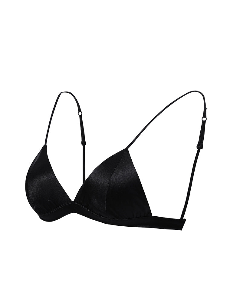 [Svart] SilkSilky-SE Silke Stickad Bra 006