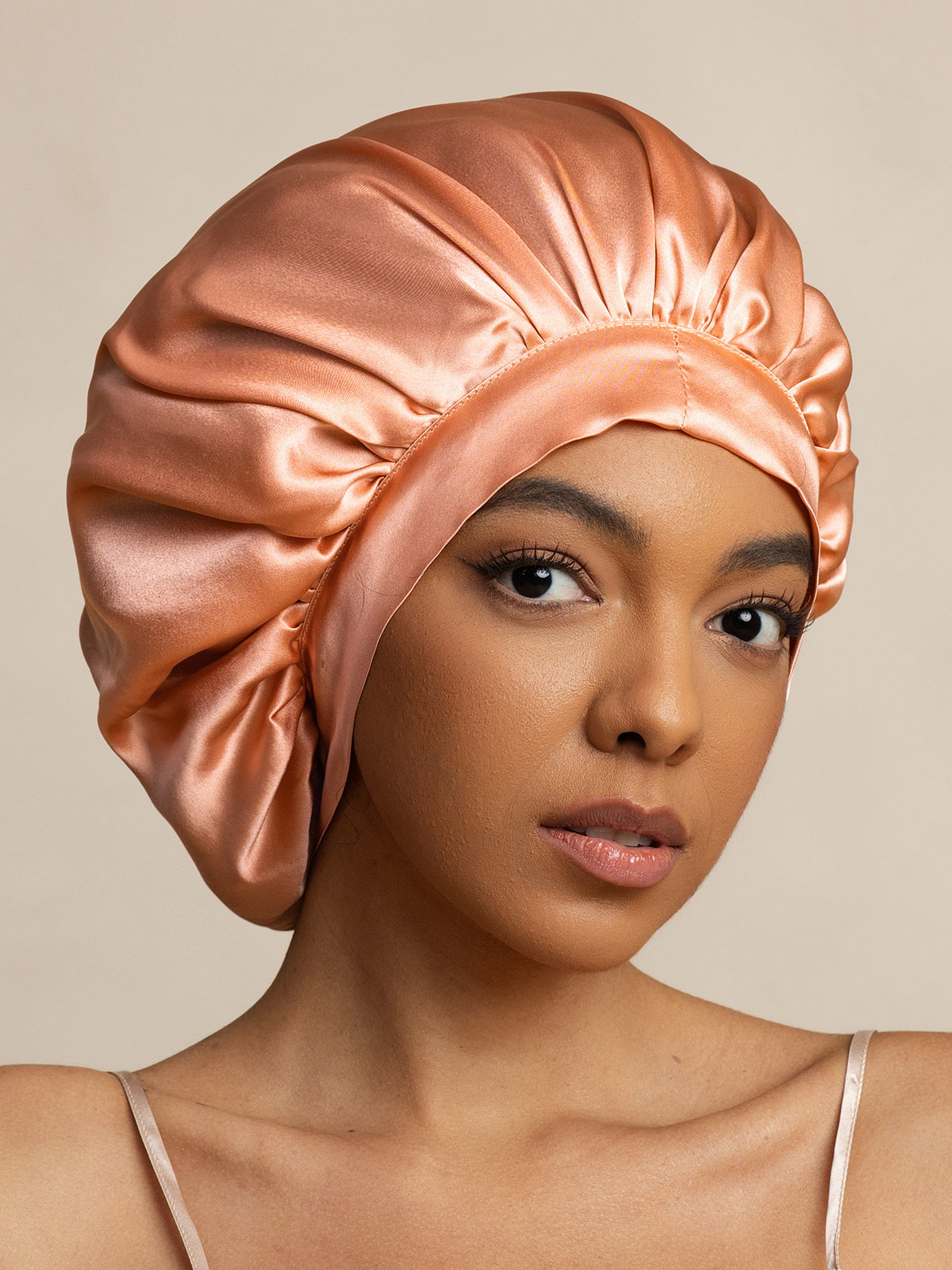 [Korallrosa] SilkSilky-SE Rent Silke Sleep Cap 002