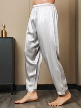 [Grå] SilkSilky-SE Rent Silke Mens Sleep Bottoms 005,