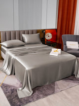 [Grå] SilkSilky-SE 22Momme Rent Silke Bedding Set 005,