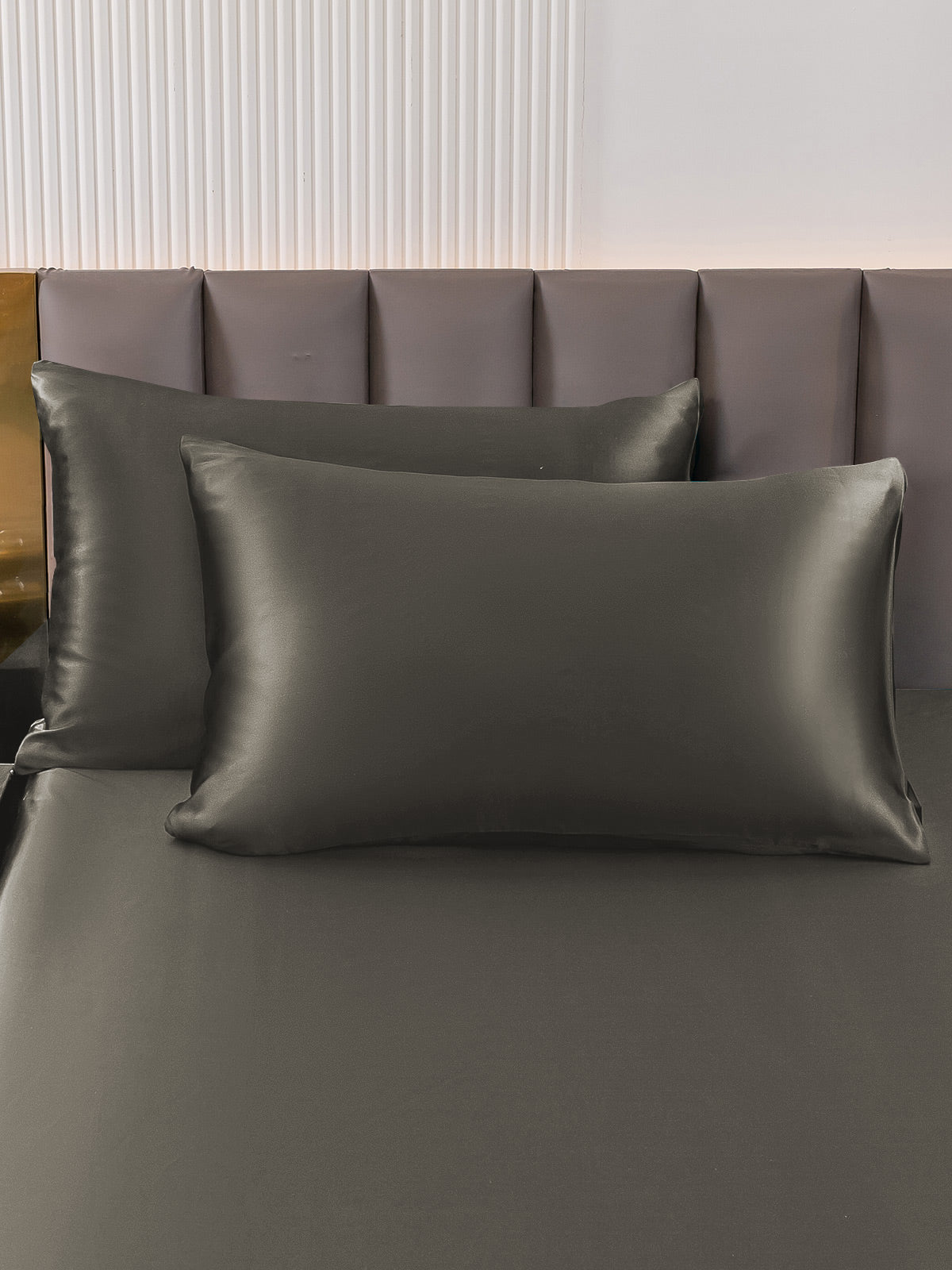 [Mörkgrå] SilkSilky-SE 22Momme Rent Silke Pillowcase 001