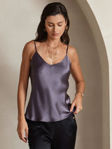 [Lila Grå] SilkSilky-SE Spaghetti Strap V Neck Cami Toppar 004
