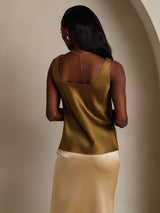 [Brun] SilkSilky-SE Sleeveless Cami Toppar 002