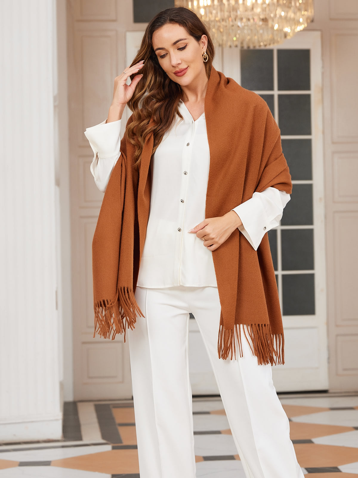 [Brun] SilkSilky-SE Ull Scarf 002