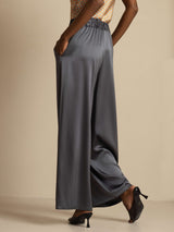 [Mörkgrå] SilkSilky-SE 19Momme Womens Pants 002