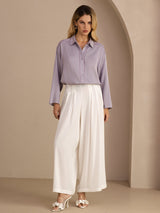 [Lila] SilkSilky-SE Long Sleeve Lapel Collar Blus 007