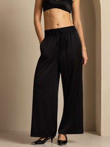 [Svart] SilkSilky-SE 19Momme Womens Pants 003