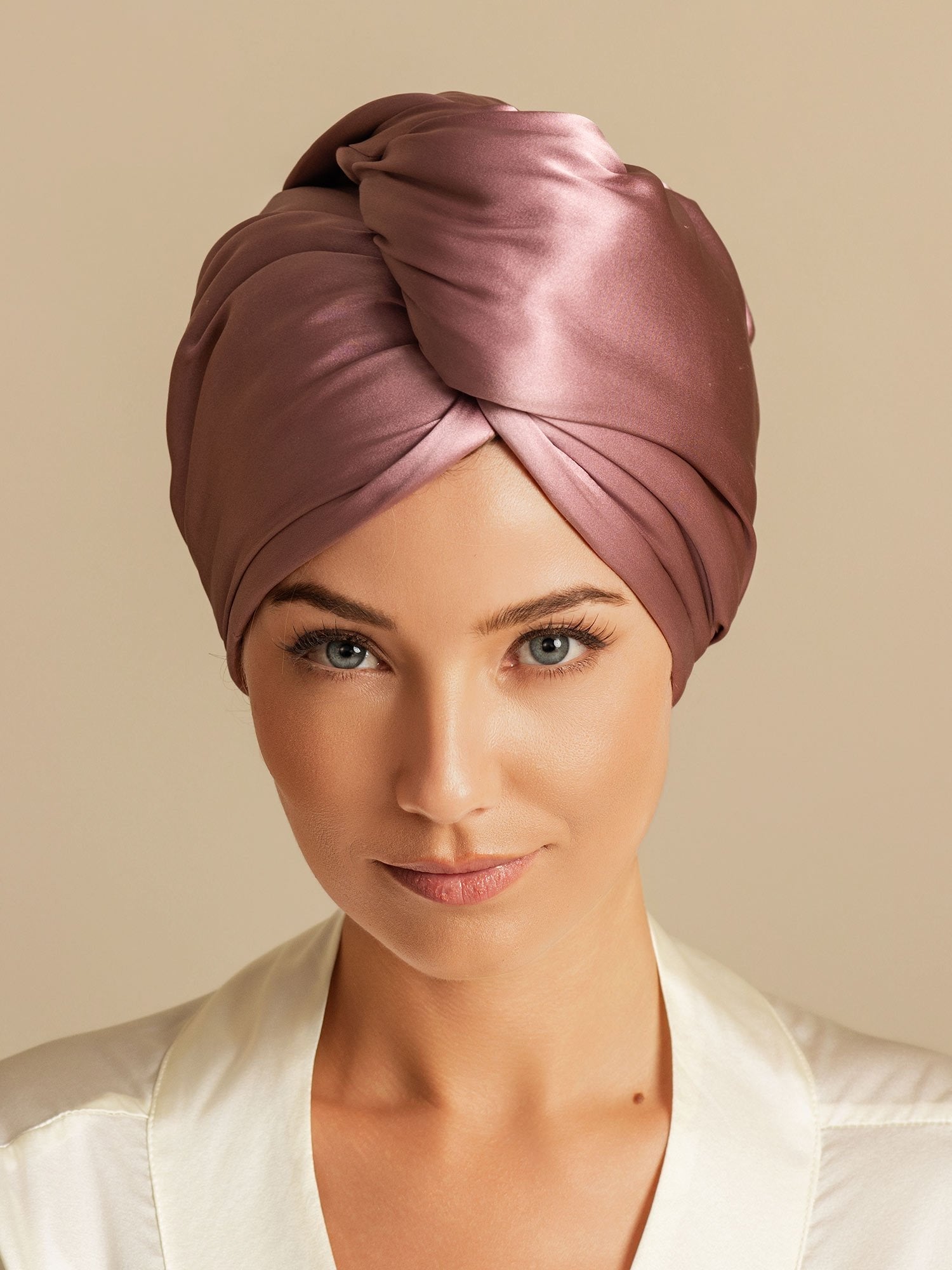 [Blek Mauve] SilkSilky-SE Rent Silke Hair Towel Wrap 003,