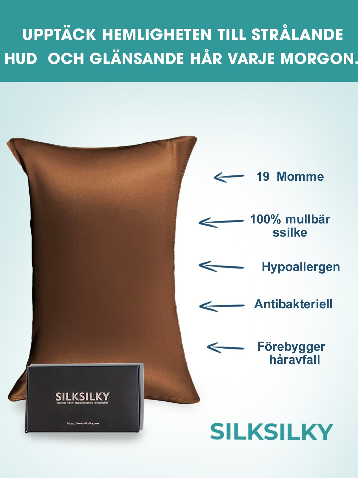 SilkSilky-SE 19Momme Rent Silke Pillowcase Kaffe 003