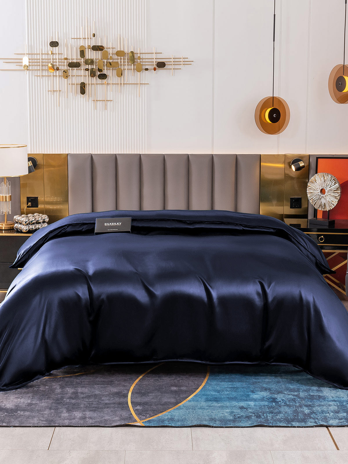 [Mörkblå] SilkSilky-SE Duvet Covers 002