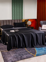 [Svart] SilkSilky-SE 25Momme Rent Silke Bedding Set 003