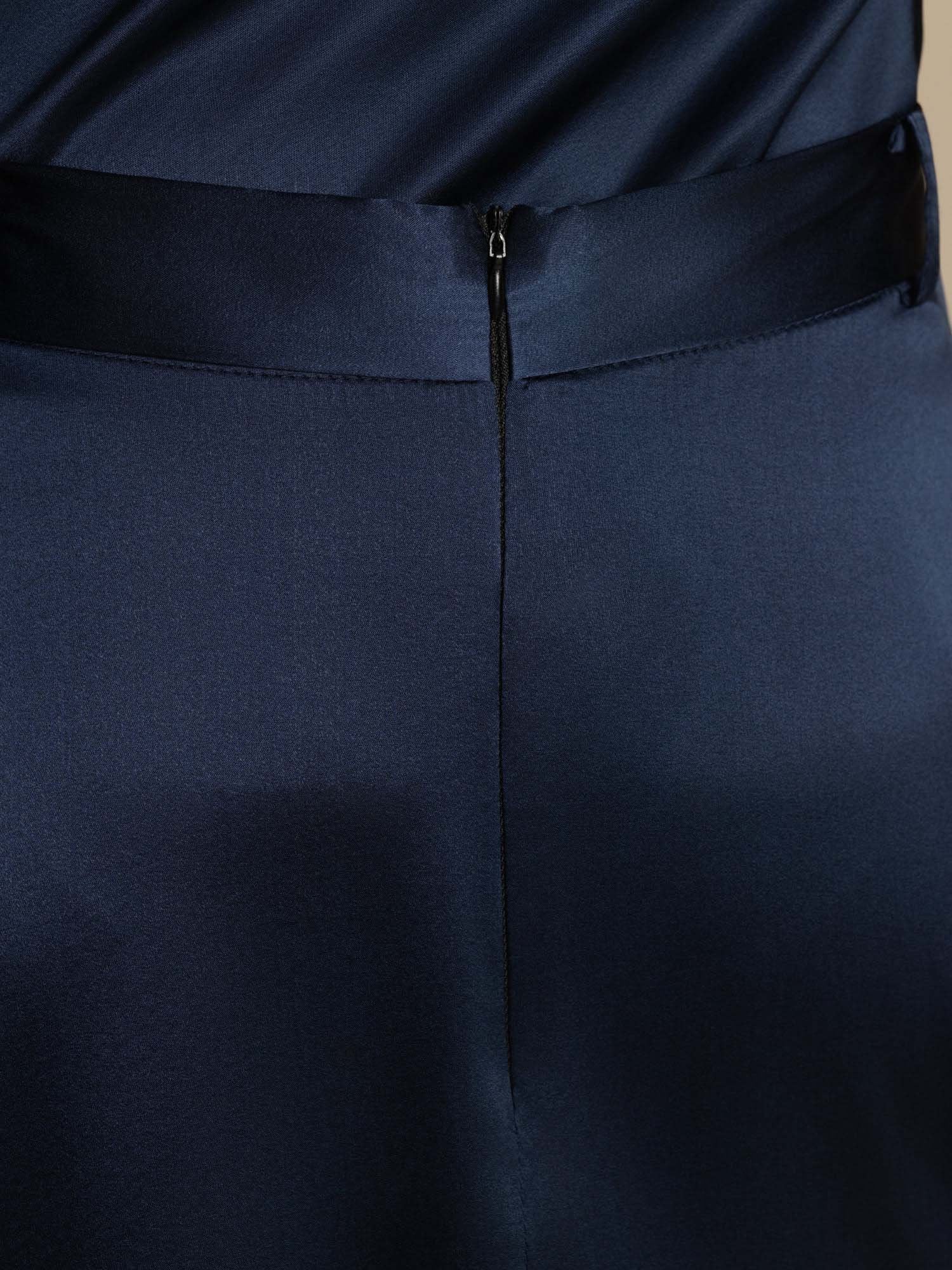 [Mörkblå] SilkSilky-SE 19Momme Silke Skirt 008