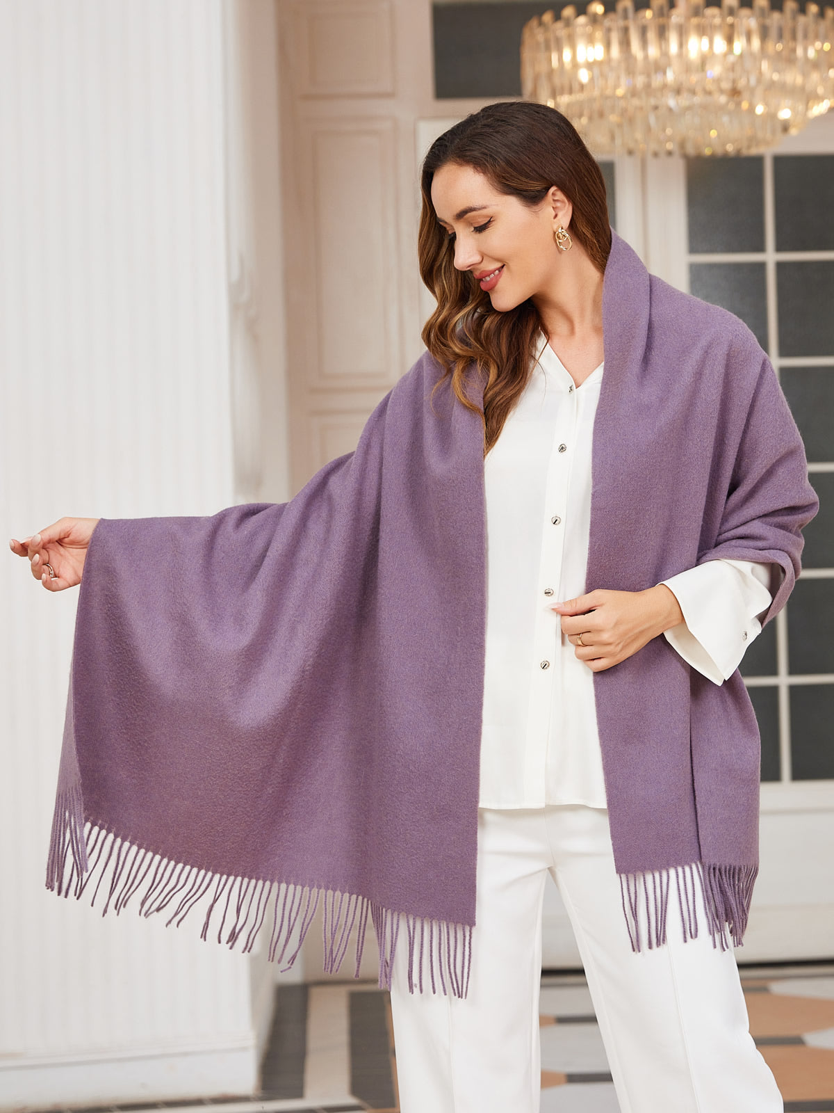 [Lila] SilkSilky-SE Ull Scarf 001