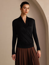[Svart] SilkSilky-SE Long Sleeve Damblusar 004
