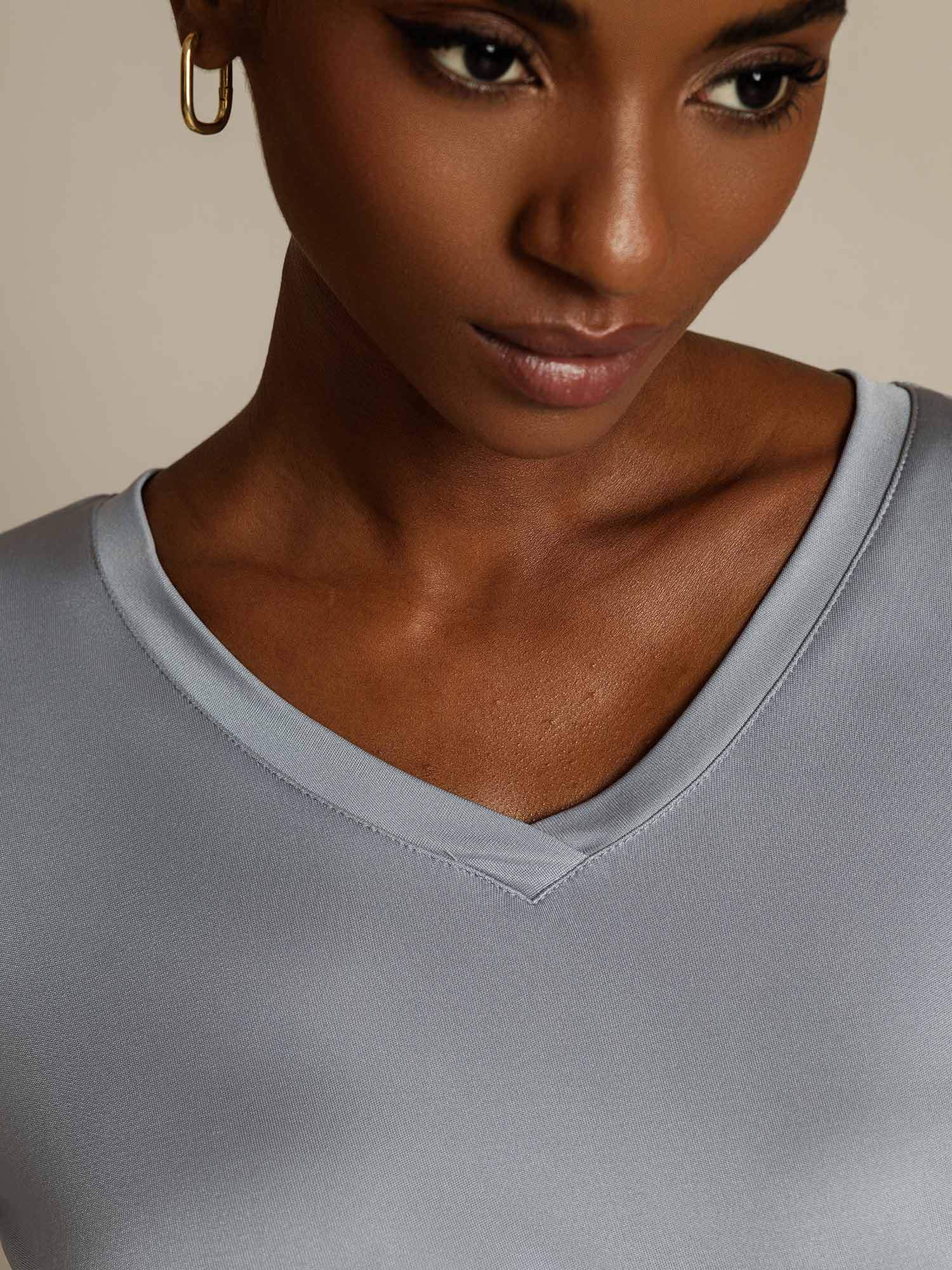 [Ljusgrå] SilkSilky-SE Rent Silke Womens T-Shirt 004