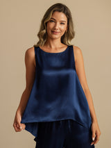 [Mörkblå] SilkSilky-SE Sleeveless Scoop Neck Cami Toppar 002