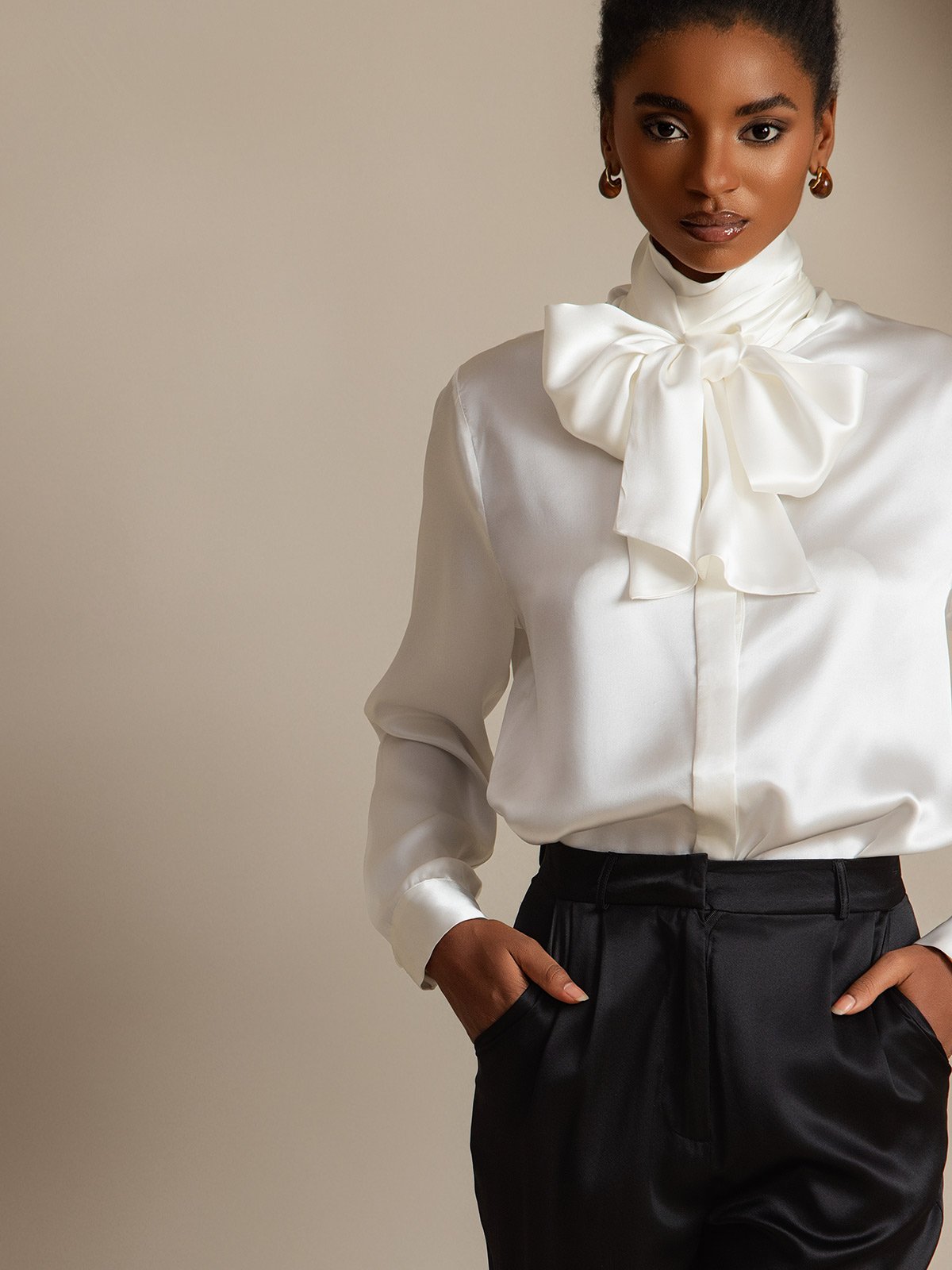 [Vit] SilkSilky-SE 19Momme Silke Womens Shirt 004