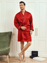 [Vin] SilkSilky-SE Rent Silke 3/4 Ärm Mens Robe 003