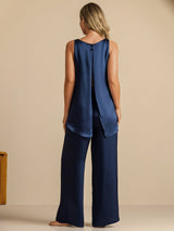 [Mörkblå] SilkSilky-SE Sleeveless Scoop Neck Cami Toppar 006