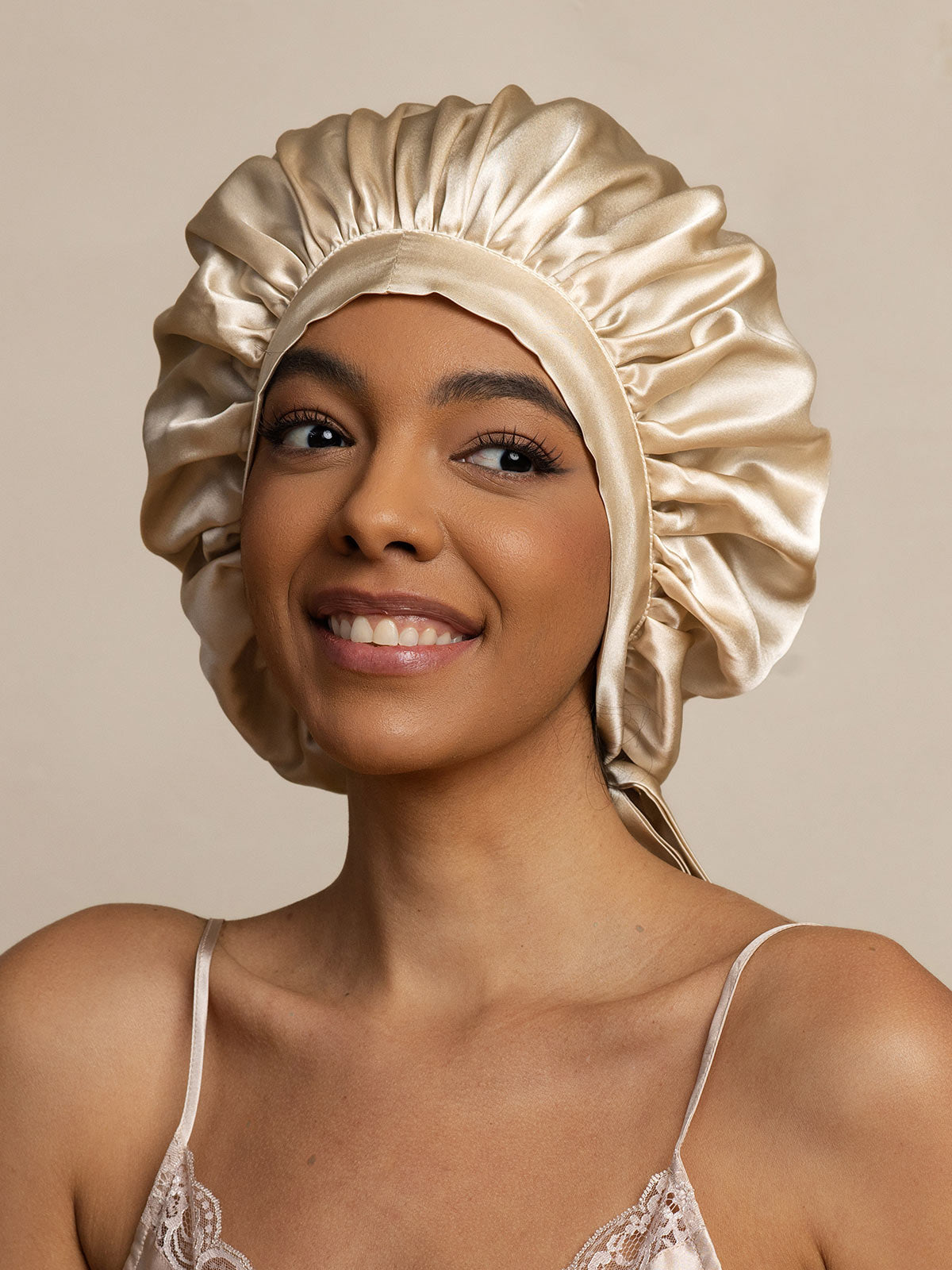 [Beige] SilkSilky-SE Rent Silke Sleep Cap 003