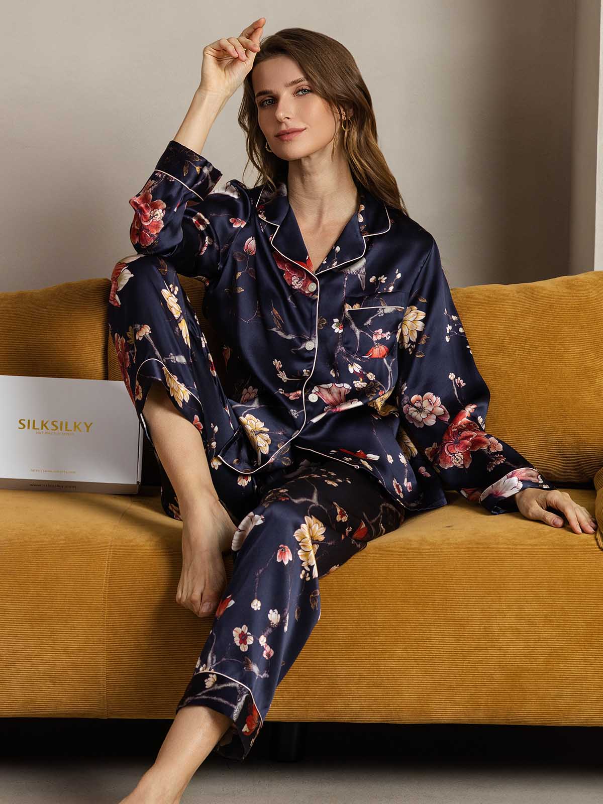 [Marin Blommor] SilkSilky-SE Rent Silke Womens Pajamas 003,