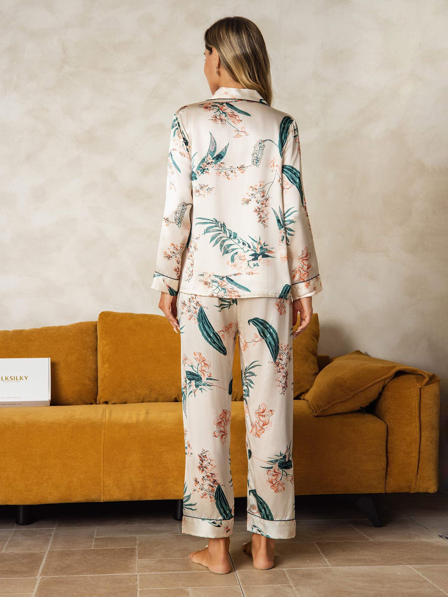 [Elfenben] SilkSilky-SE Rent Silke Womens Pajamas 002