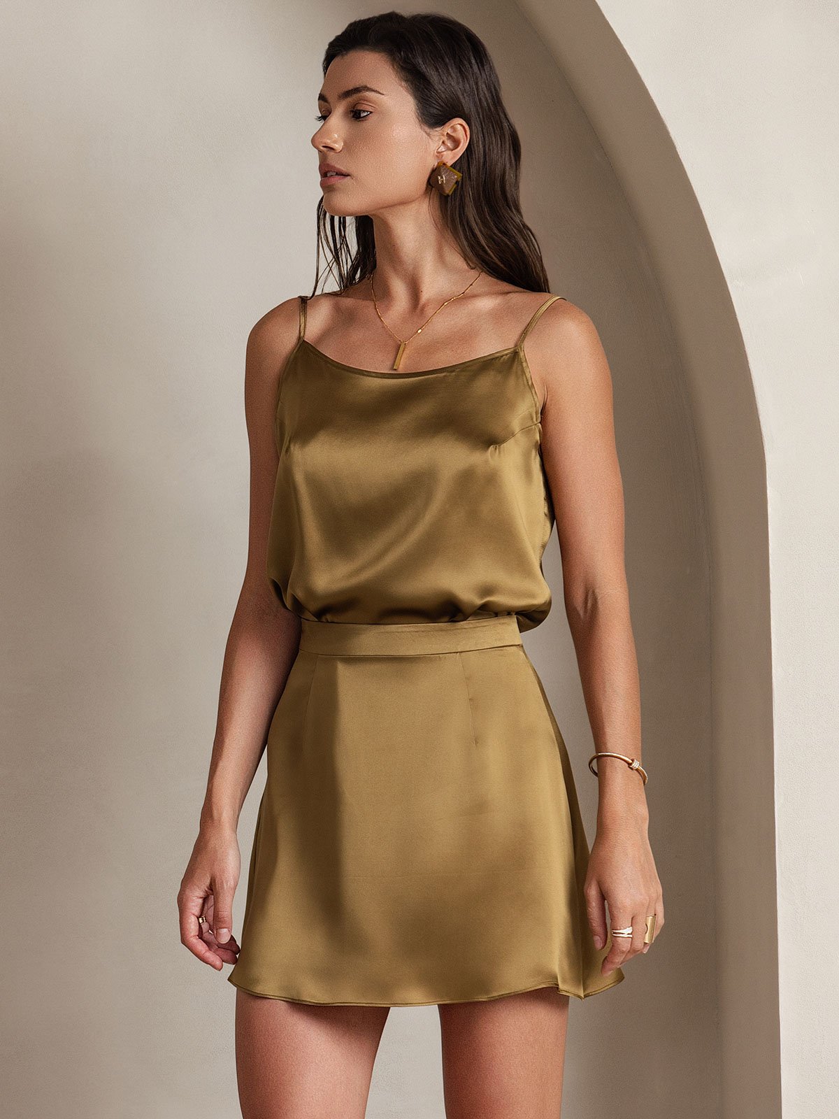 [Brun] SilkSilky-SE 19Momme Silke Skirt 003