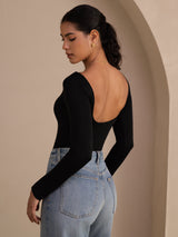 [Svart] SilkSilky-SE Long Sleeve Womens T-Shirt 001