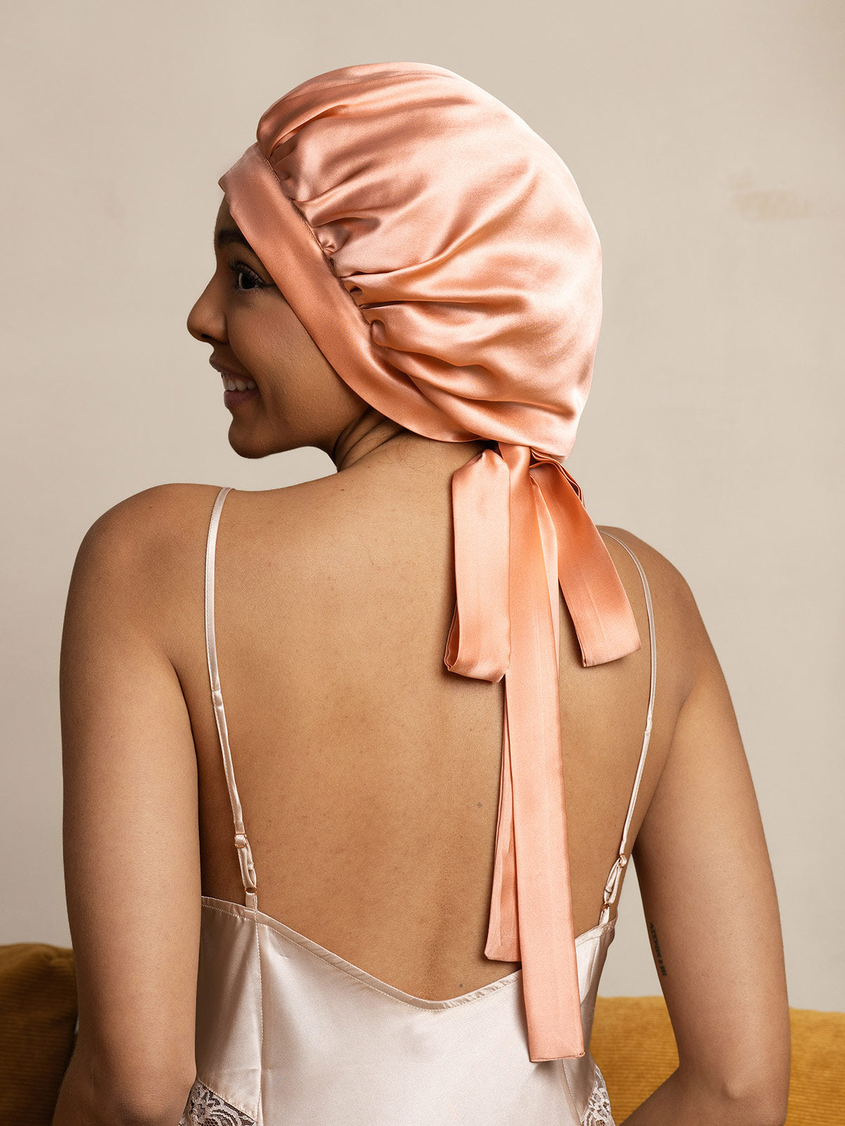 [Korallrosa] SilkSilky-SE Rent Silke Sleep Cap 005
