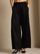 [Svart] SilkSilky-SE 19Momme Womens Pants 005