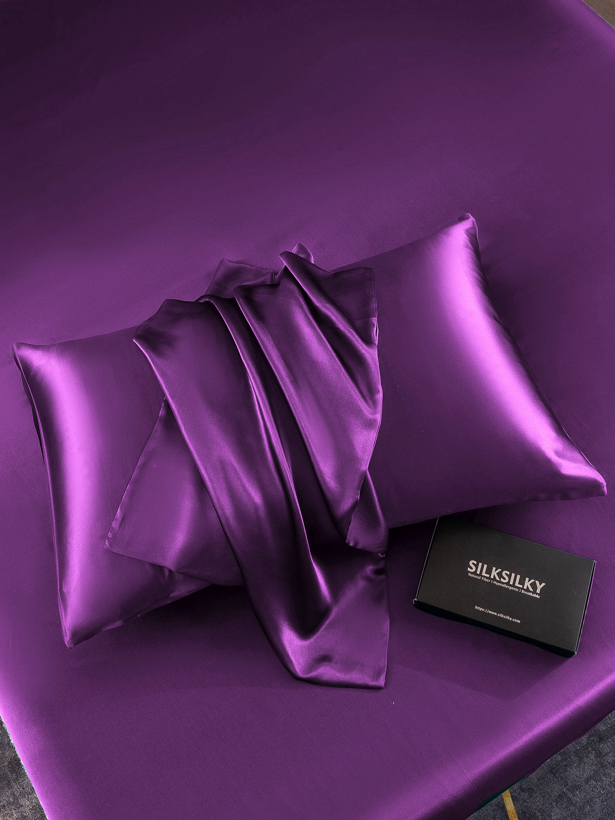 [Kungsblått] SilkSilky-SE 19Momme Rent Silke Pillowcase 003